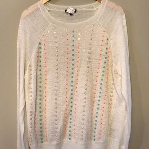 J.Crew Lightweight Beaded/Sequined Sweater